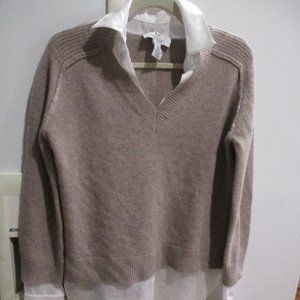 MAGASHONI - 100%  cashmere sweater tofer taupe cream  S oversized